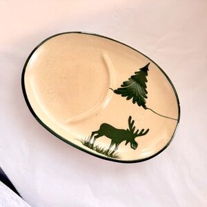 EAST TEXAS POTTERY 10.5” Divided Moose Plate Serving Platter